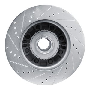 Ford E-350 Super Duty Brake Rotor (1) - Front Right - R1 Concepts - Drilled & Slotted - Silver - `08-`25
